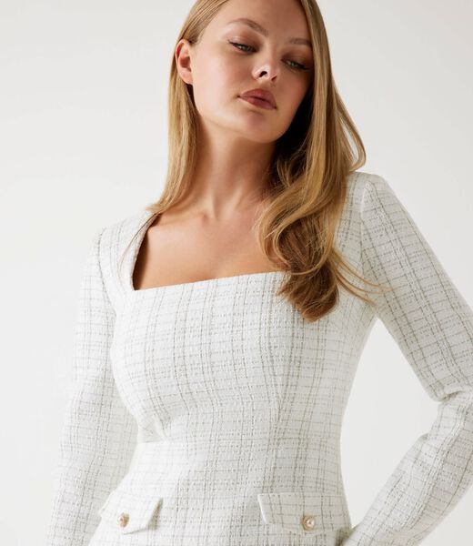 Bouclé tweed mini dress