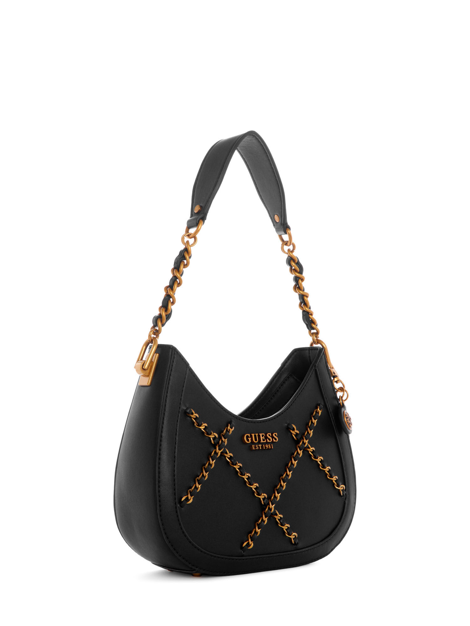 Guess black leather shoulder bag top