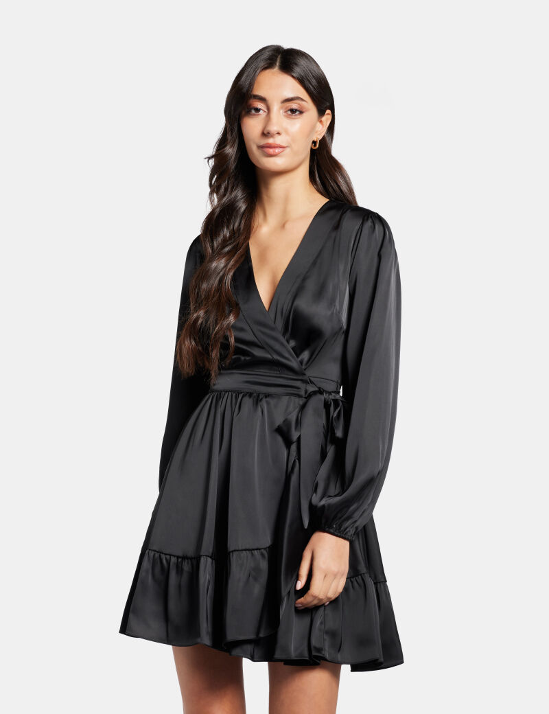 Satin chemisier dress