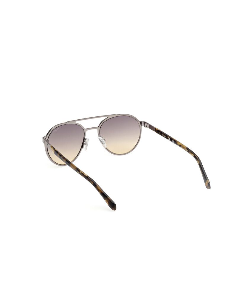 Round matte gunmetal gradient smoke sunglasses