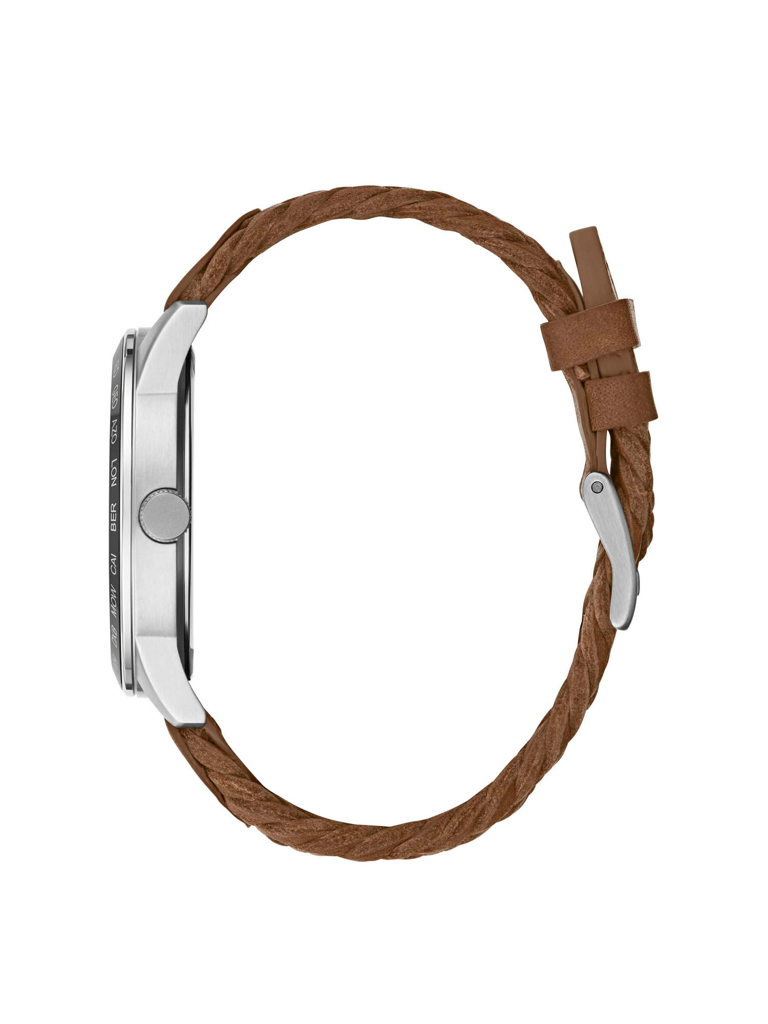 Black Multifunctional And Leather Watch