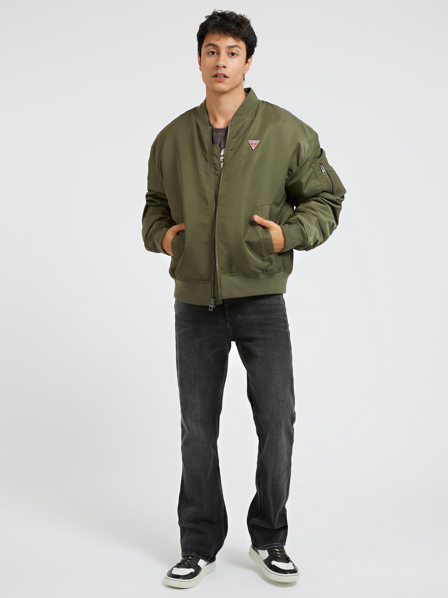 Shop GUESS Online Graffiti Print Bomber