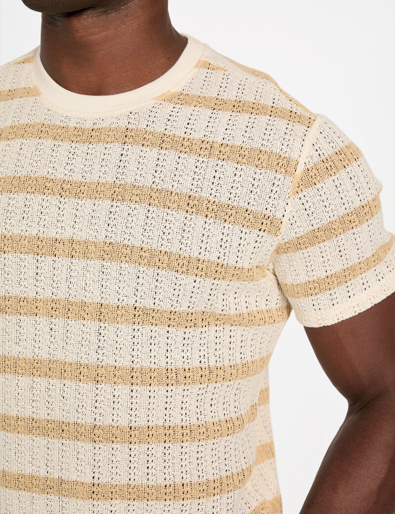 Striped textured knit top