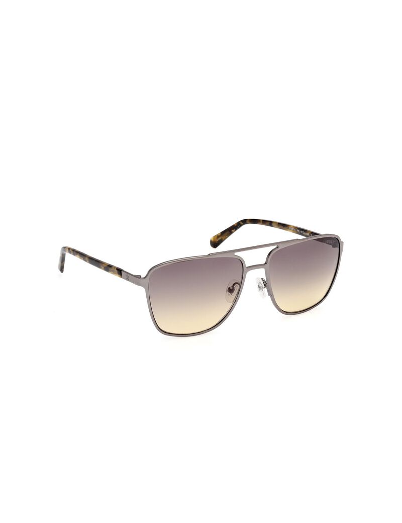 Square matte gunmetal gradient smoke sunglasses