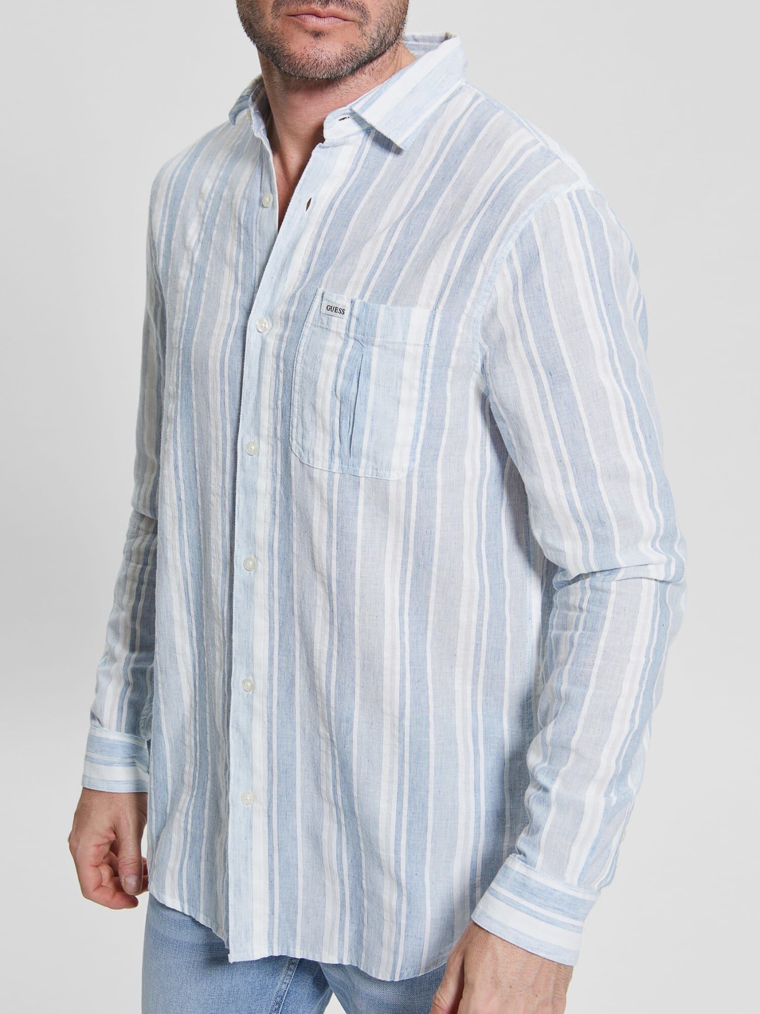 Guess grey striped shirt clearance