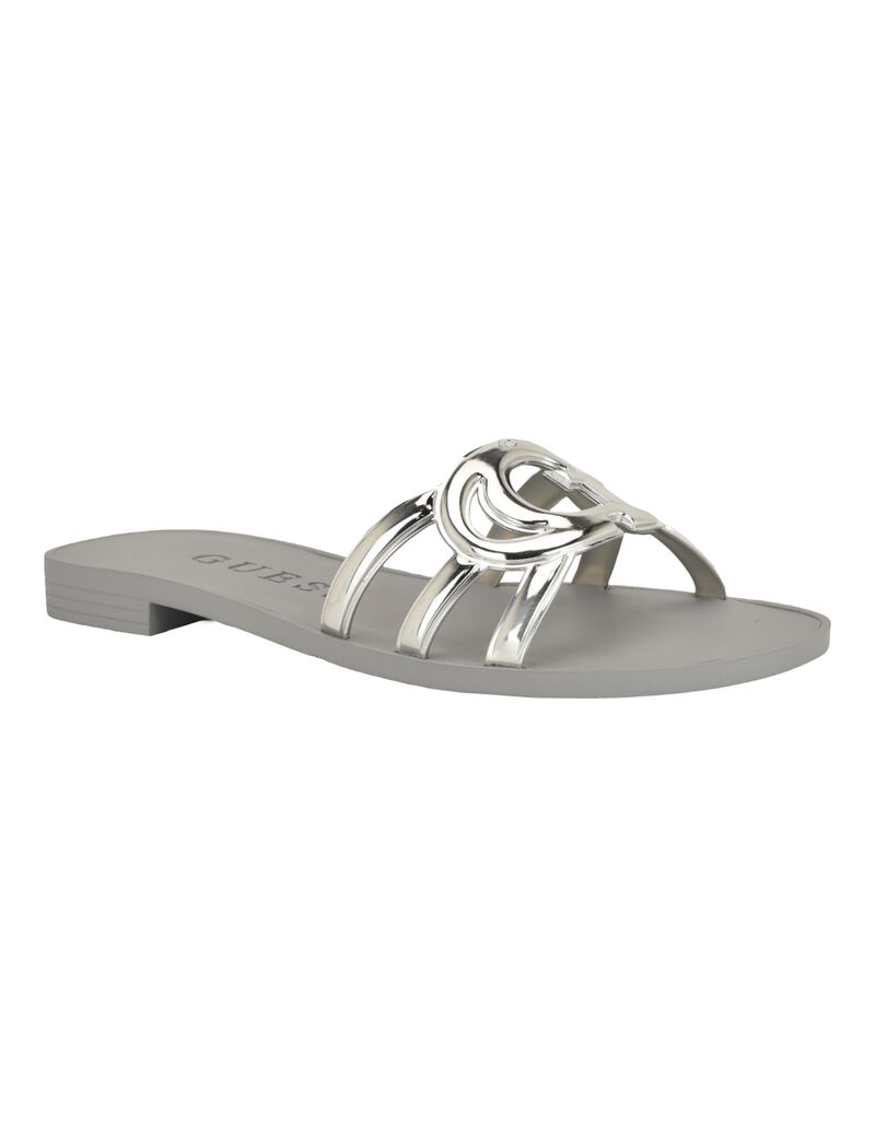 Elyho Jellie Logo Cutout Flat Sandals