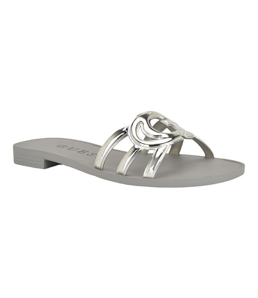 Elyho Jellie Logo Cutout Flat Sandals
