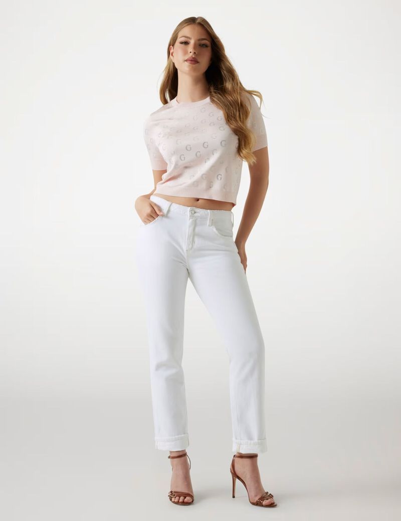 سترة قصيرة بشعار أحجار الراين