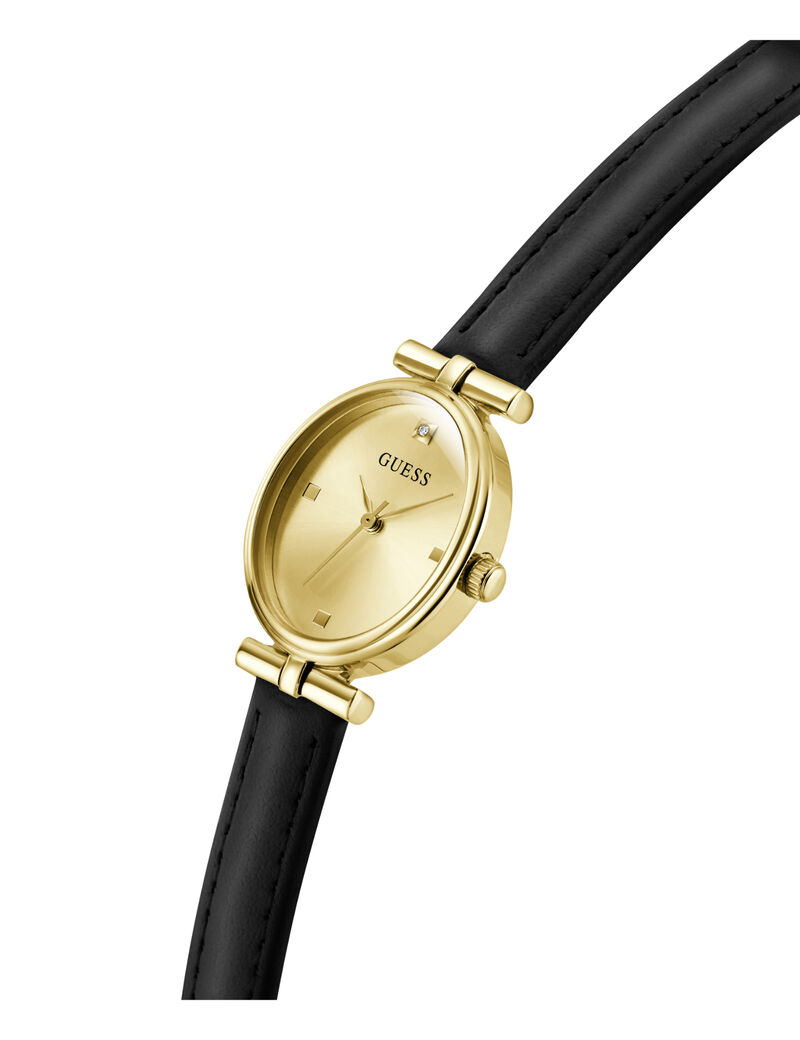 Ladies Yellow Gold Tone Oval Analog Watch