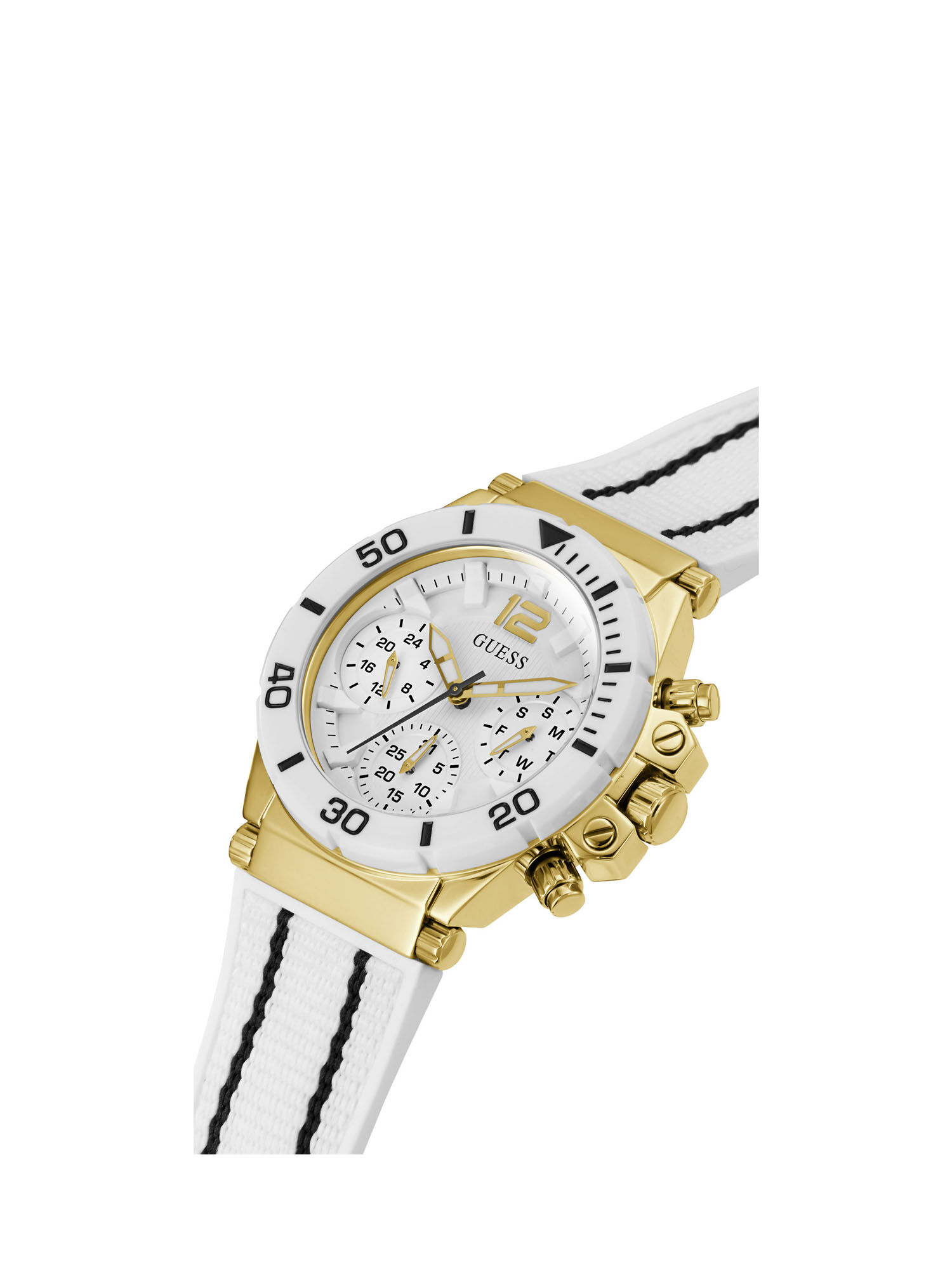 Shop GUESS Online White And Gold Multifunction Watch