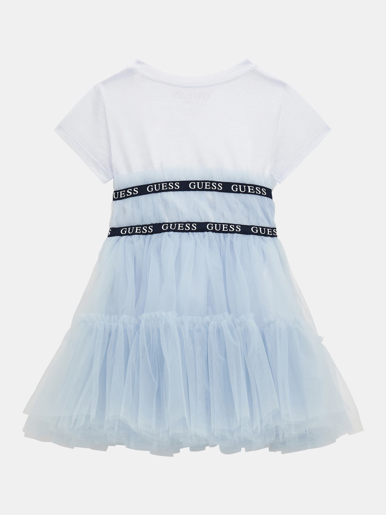 Shop GUESS Online Mesh ruffles fit and flare dress