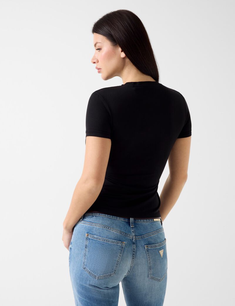 guess rhinestones logo t shirt