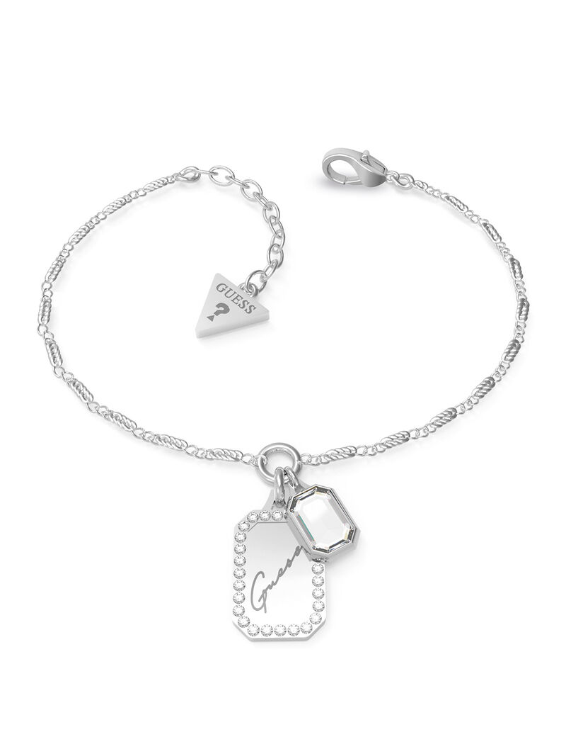 Tiny Chain Tag & Crys Rh