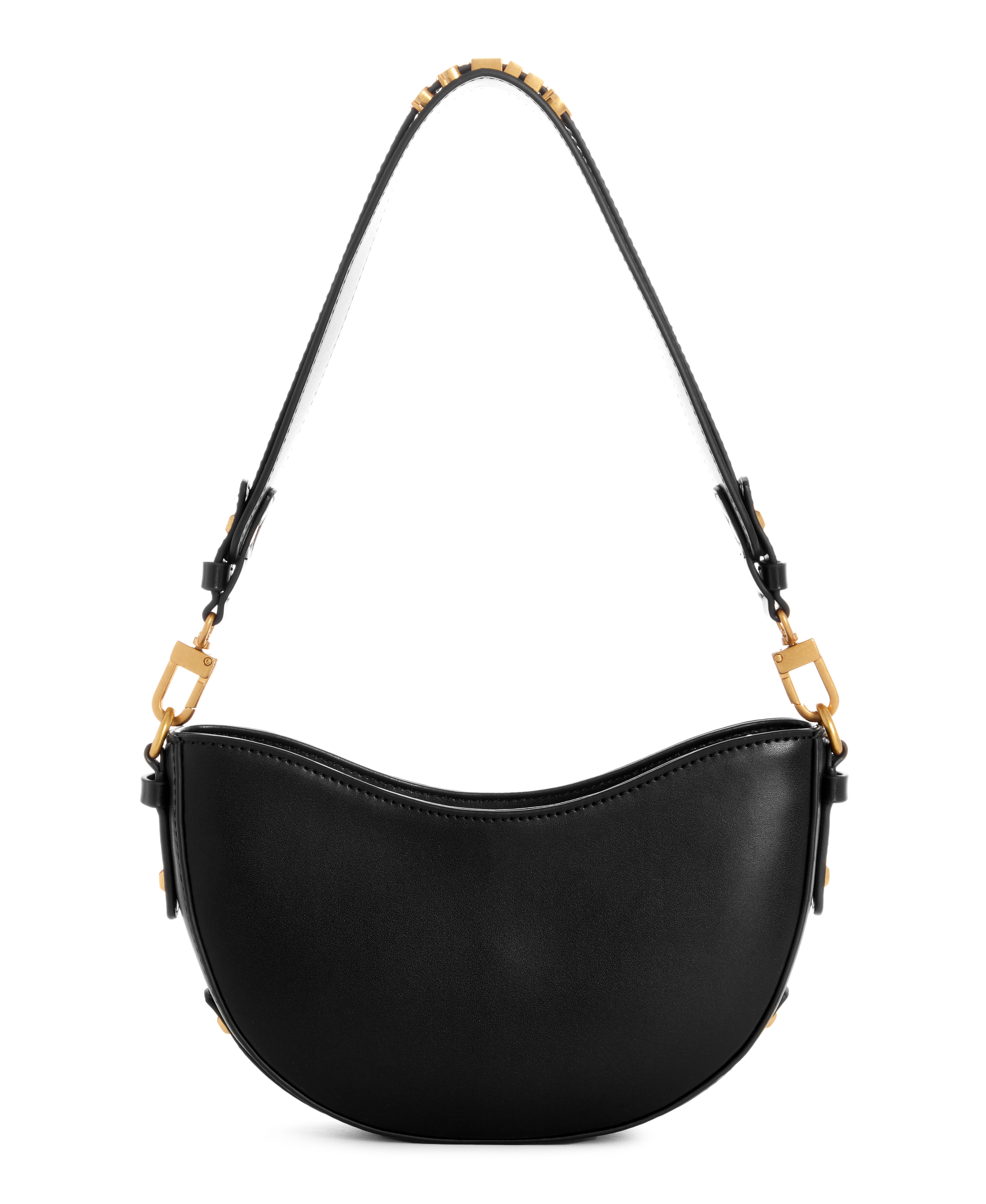 Guess black leather shoulder bag deals