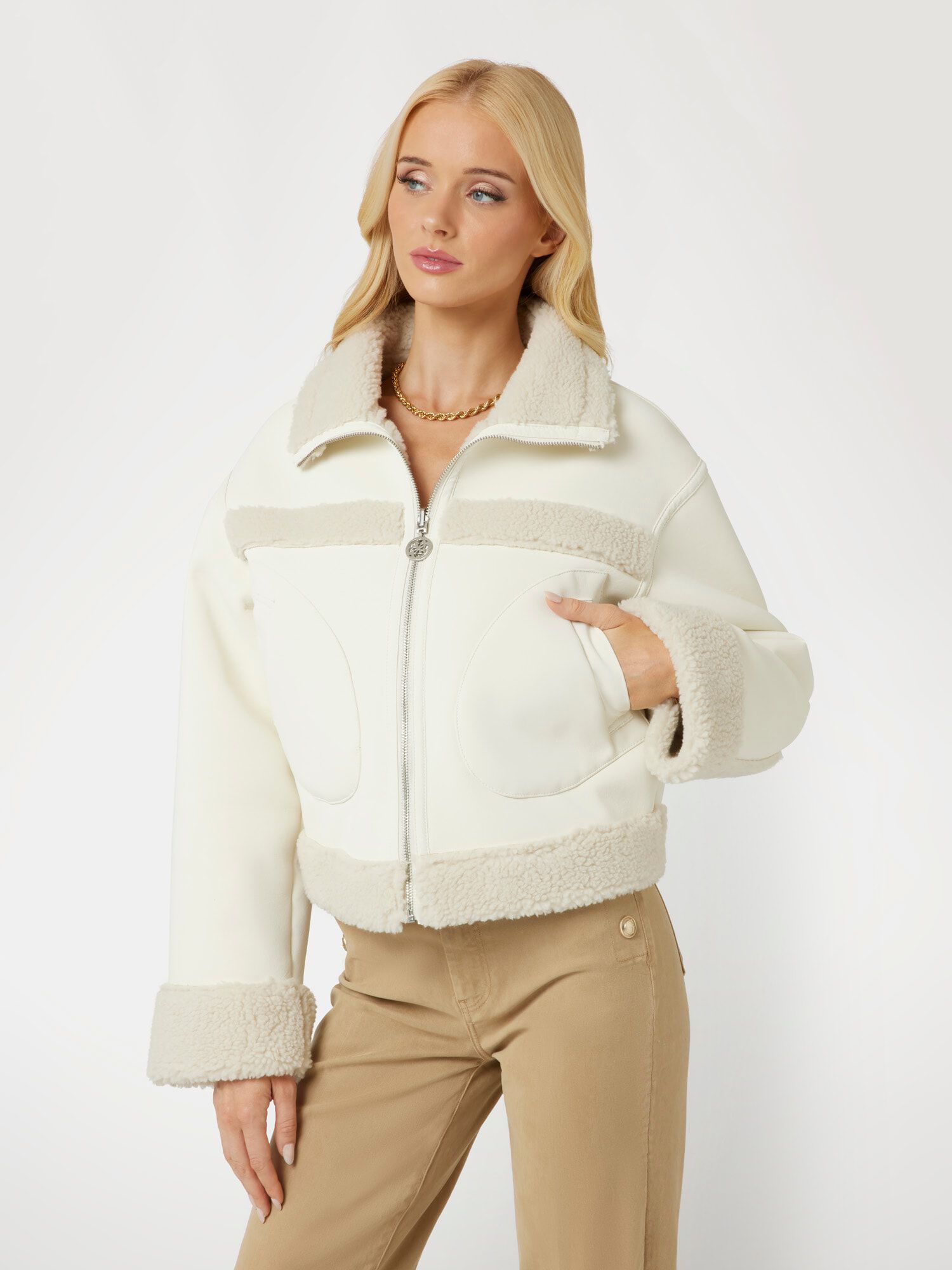 Shop GUESS Online Reversible faux leather jacket