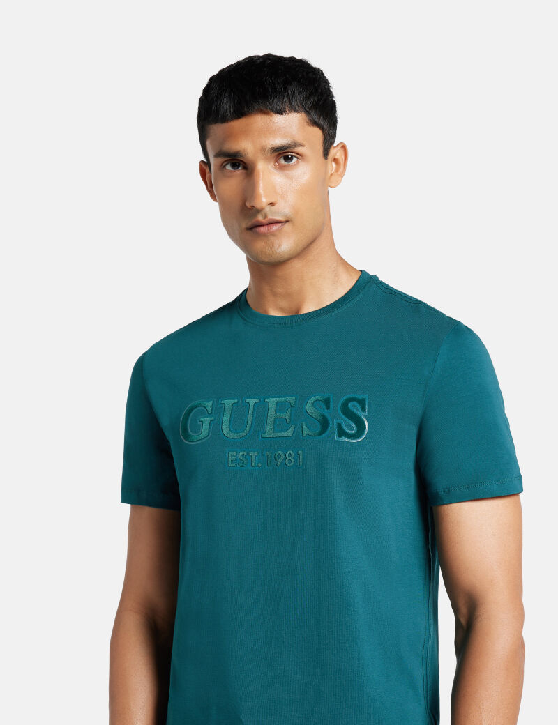 Flocked logo T-shirt