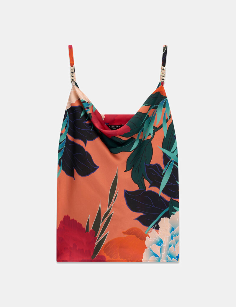 Sleeveless top with logo print