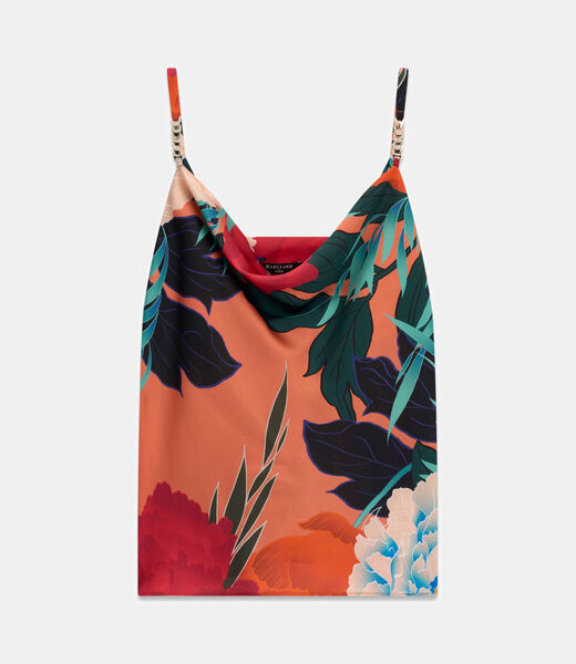 Sleeveless top with logo print