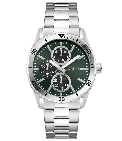 Mens Silver Tone Round Analog Watch