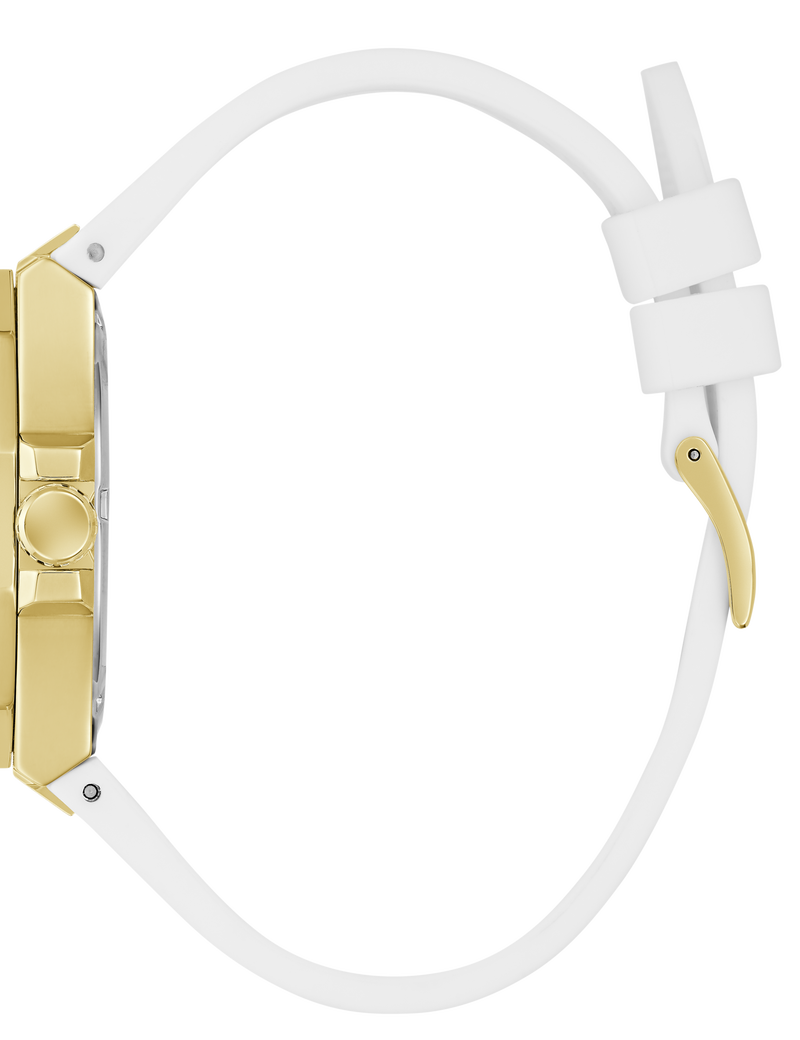 Ladies White Gold Tone Multi-function Watch
