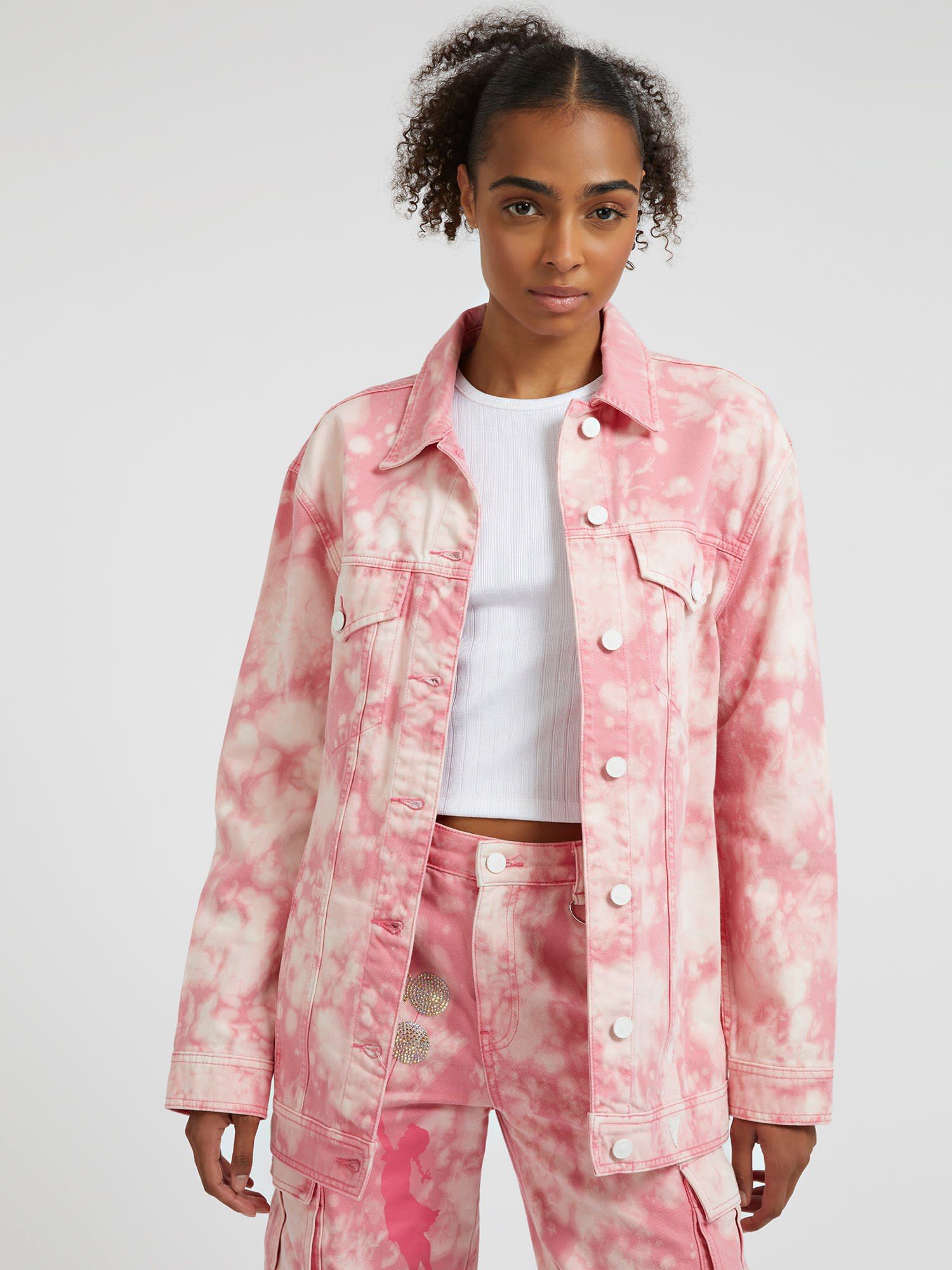 Printed denim jacket hotsell womens