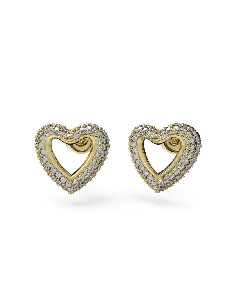 13mm Pave heart shape studs