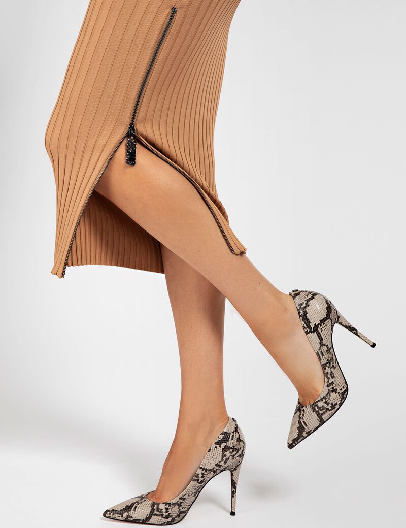 Cut-Out Sleeves Rib Dress