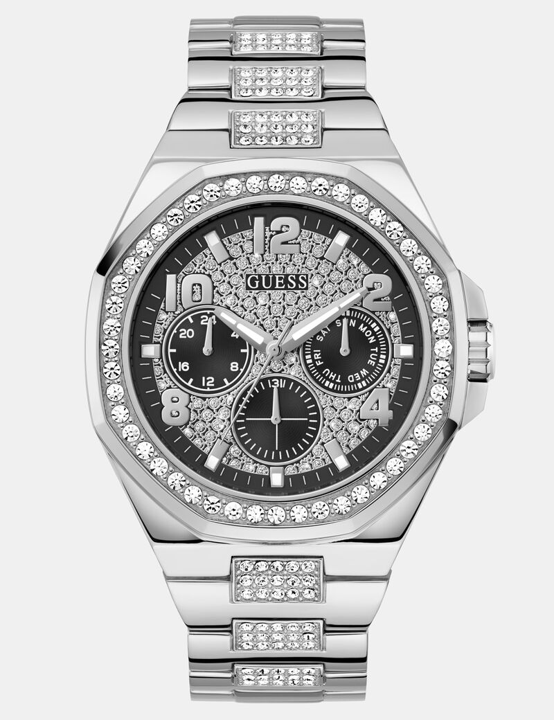 Mens Silver Tone Multi-function Watch