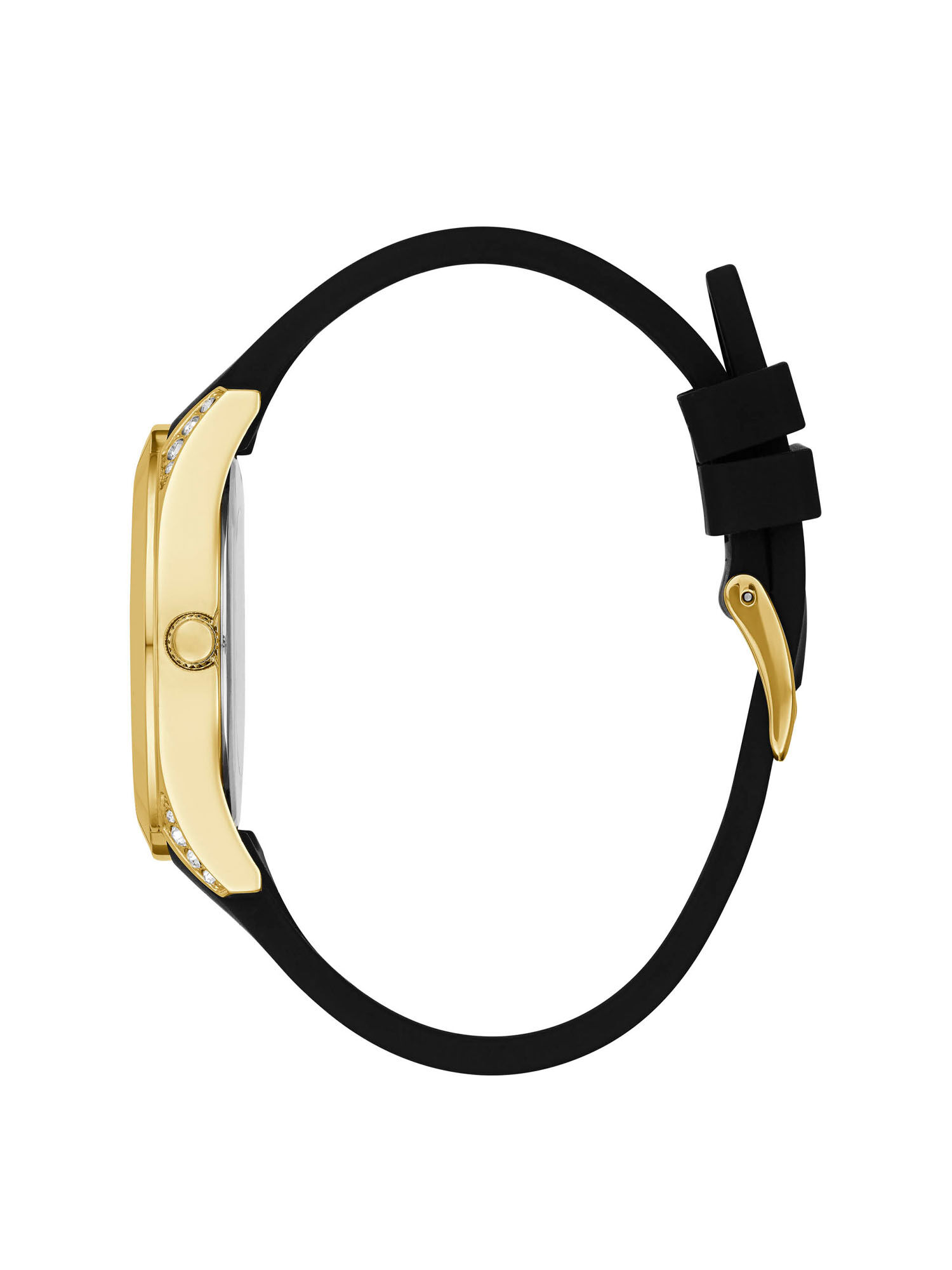 Shop GUESS Online Black And Gold Ladies Watch