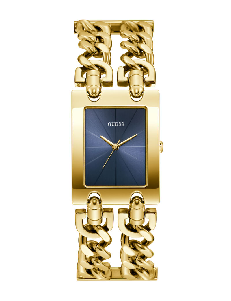 Ladies Yellow Gold Tone Rectangle Analog Watch