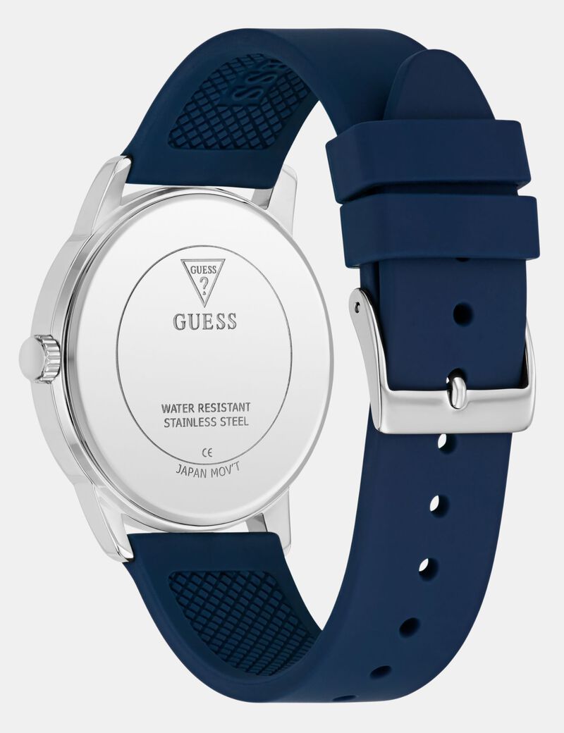 Mens Blue Silver Tone Analog Watch