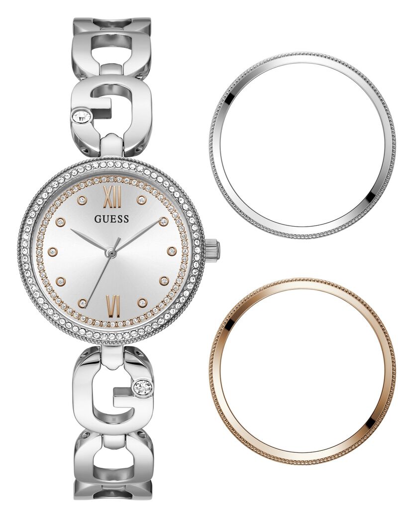 ساعة تناظرية من الفولاذ المقاوم للصدأ