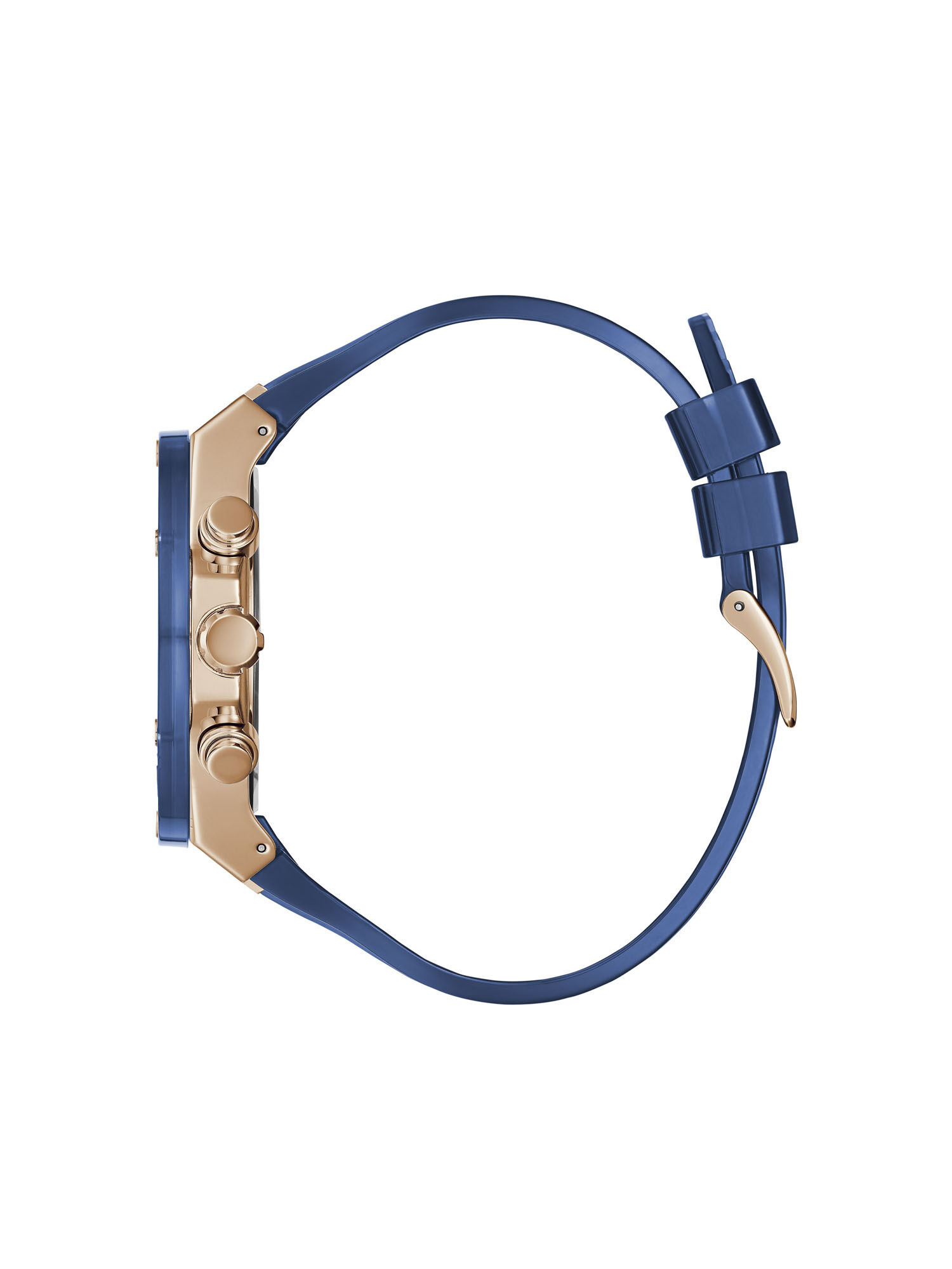 Guess men's blue discount and rose gold watch