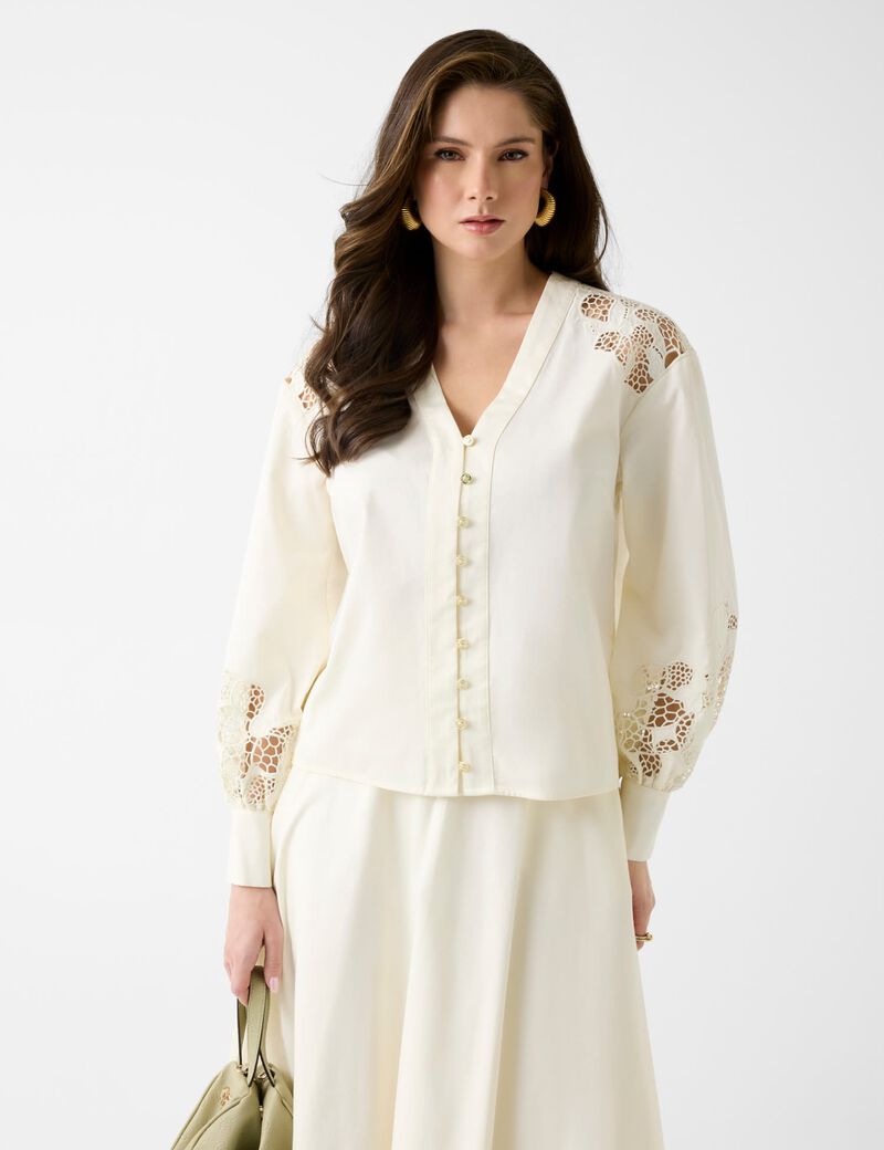 SONIA EMBROIDERED LS SHIRT