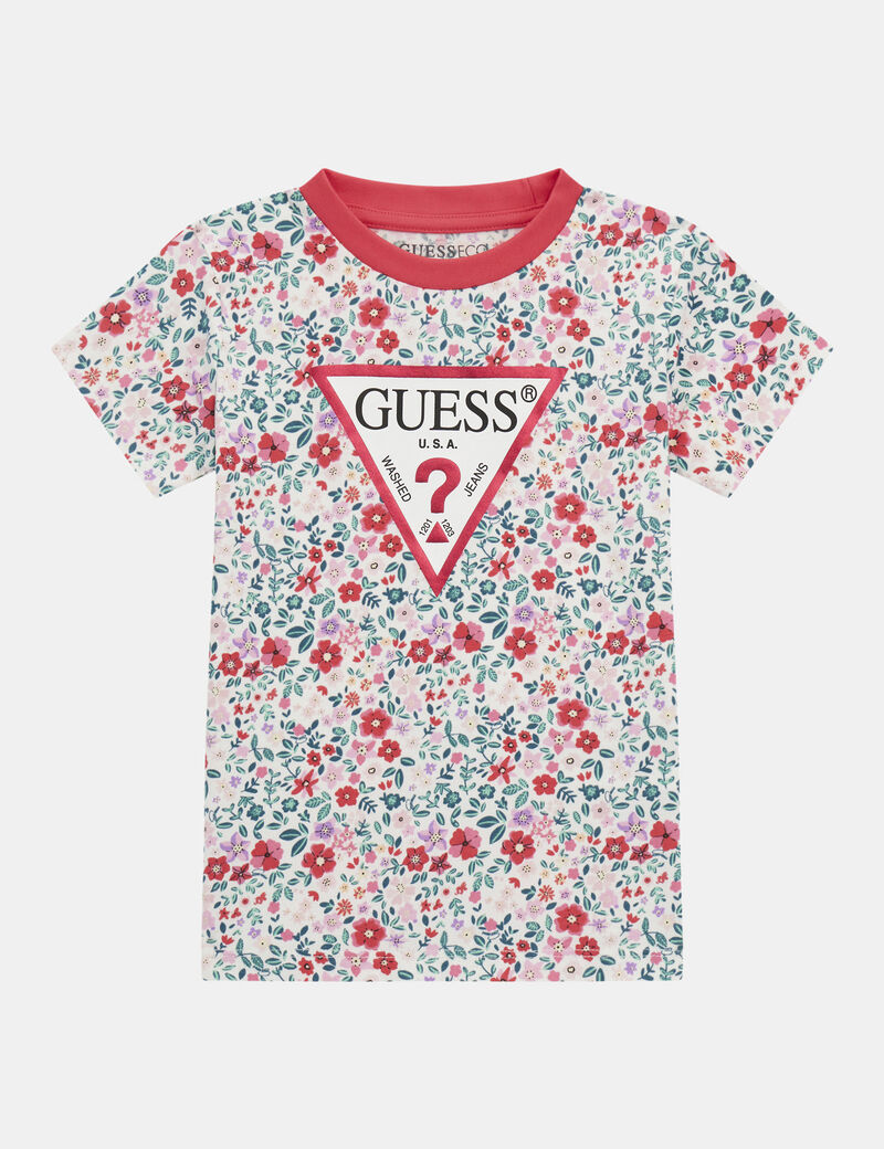 تيشيرت بطبعة زهور على كامل التصميم