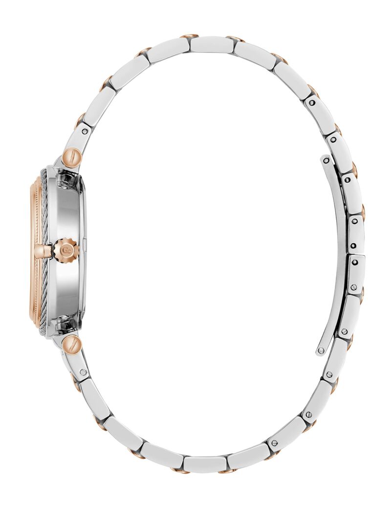 Gc Sportchic Women S 763 Mvmt White Dail 10 Amt Silver Rose Gold Stainless Steel Brct