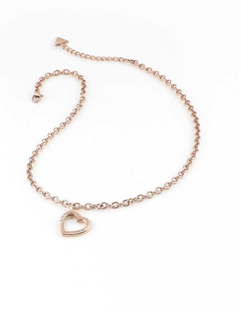 Rose Gold Heart Charm Necklace