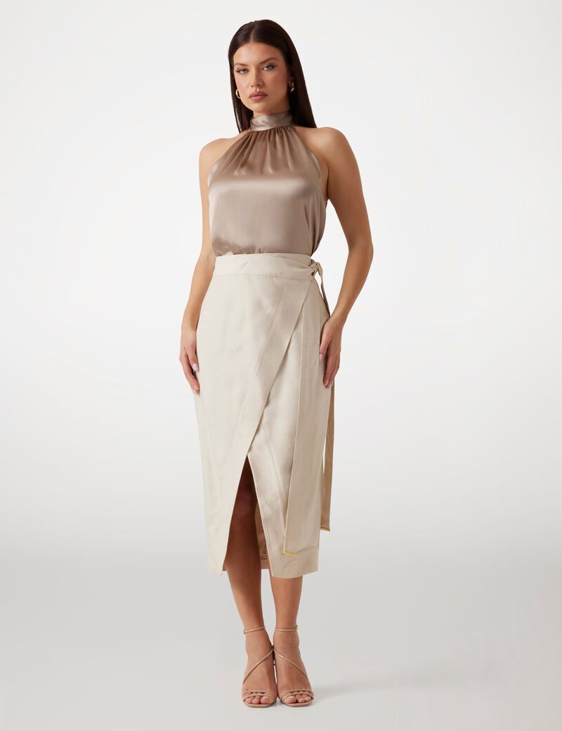 تنورة مارسيانو ميدي ملفوفة من الجاكار