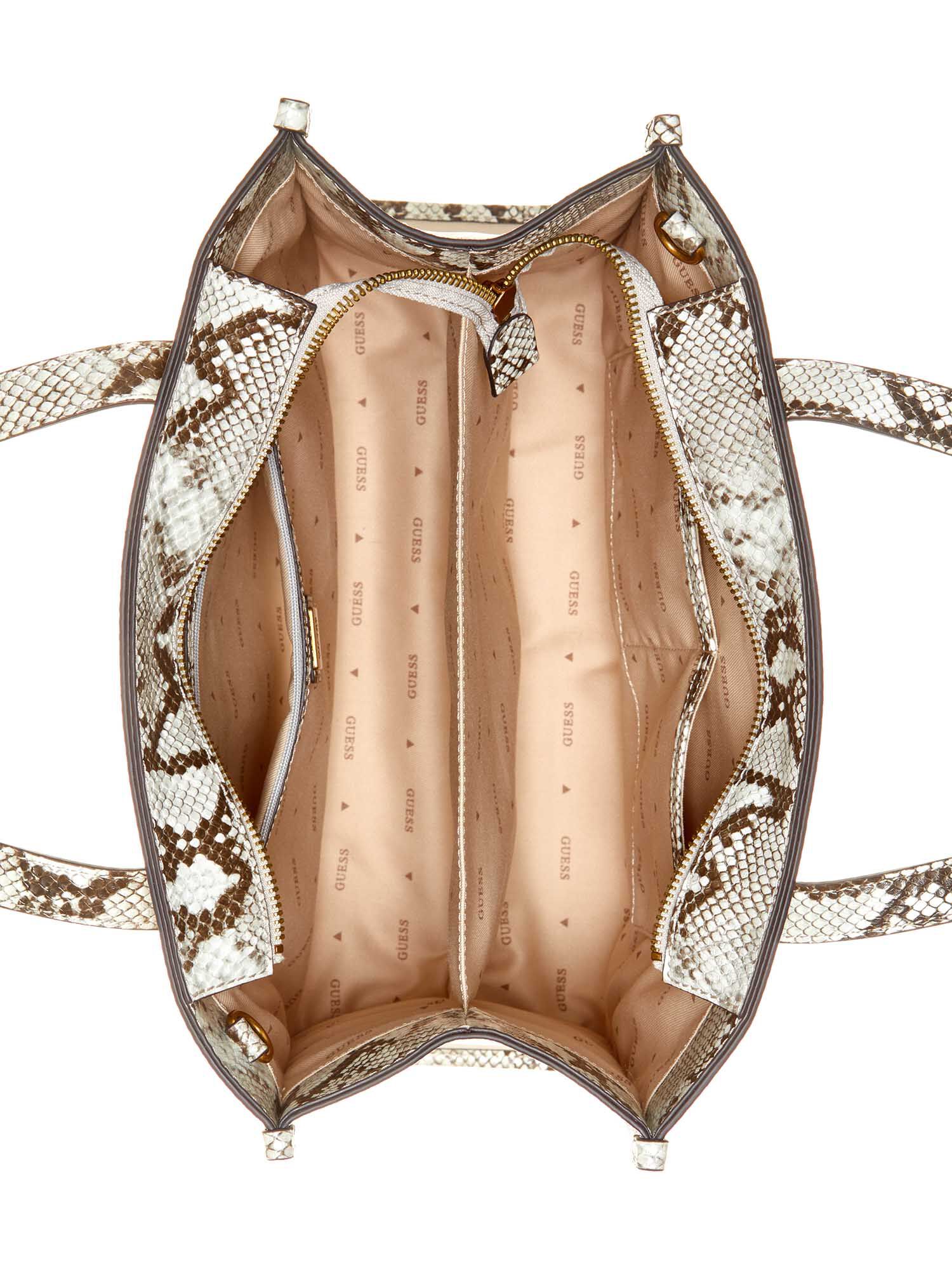 Borsa Tote Guess Silvana 2 Scomparti - Argento, Tracolla Regolabile, Design Elegante - Foto 11