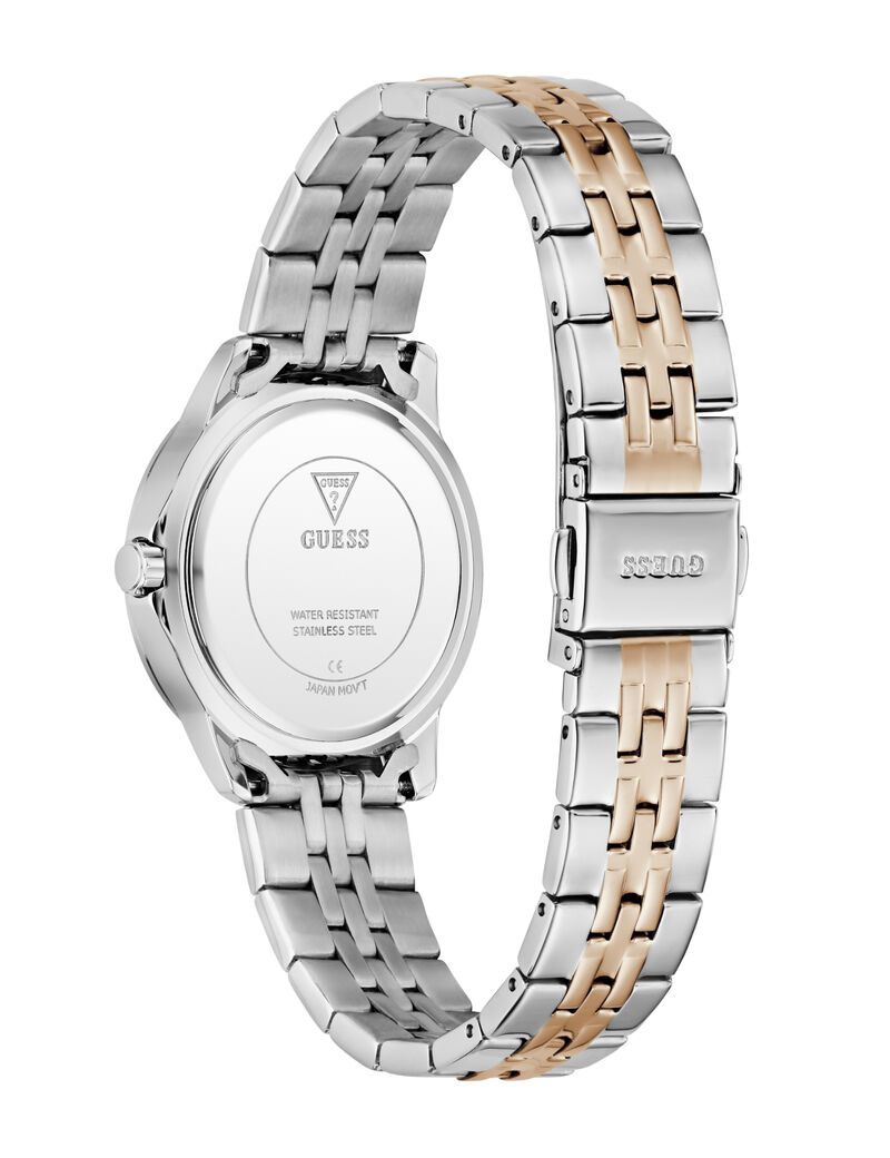 Ladies 2T Silver/Rose Gold Tone Round Analog Watch