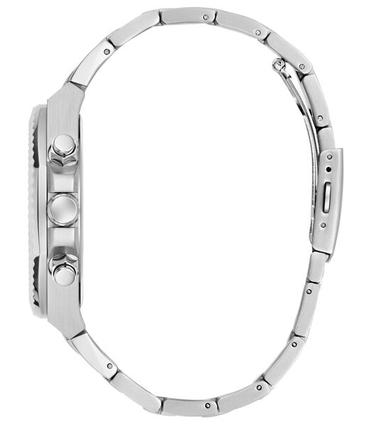 Mens Silver Tone Round Analog Watch