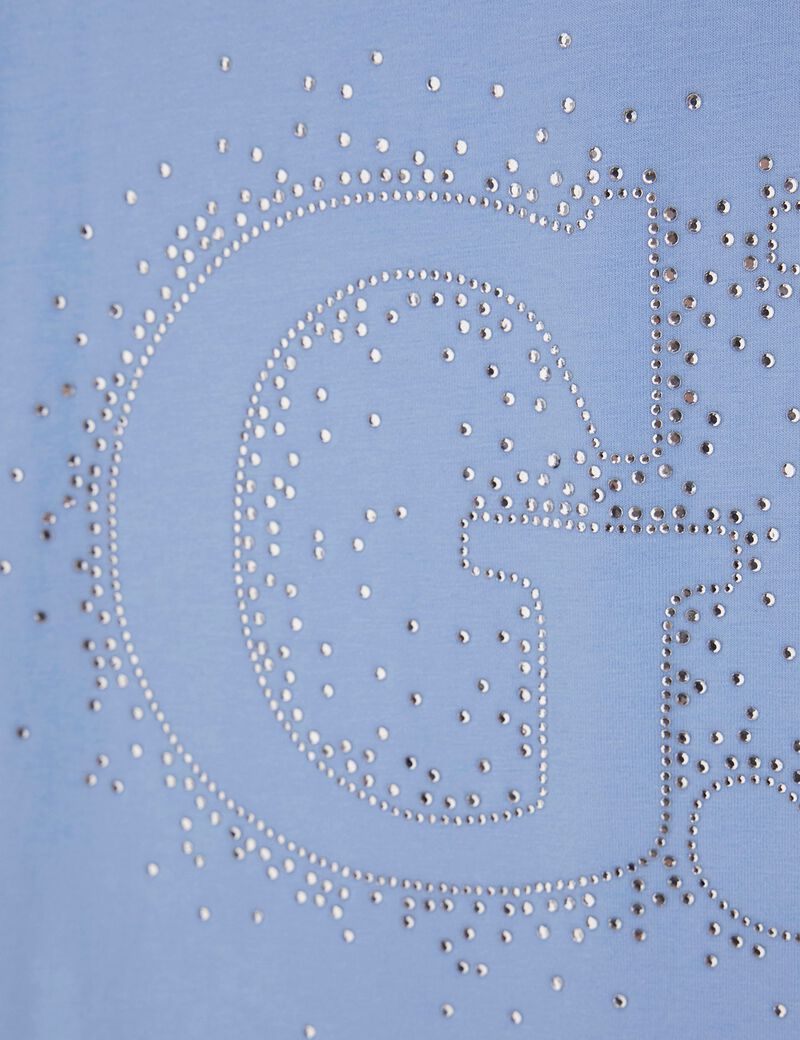 Rhinestones GJ logo stretch t-shirt