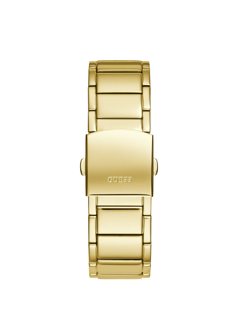 ساعة يد بتصميم مربع متعدد الوظائف باللون الذهبي