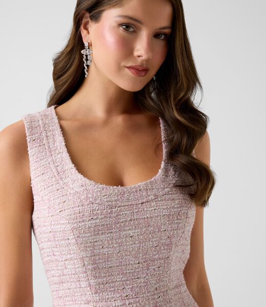 Wool-blend tweed dress