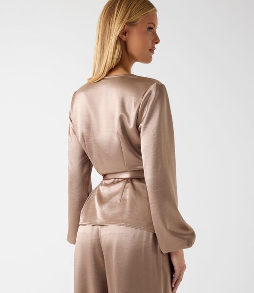 Satin wrap blouse