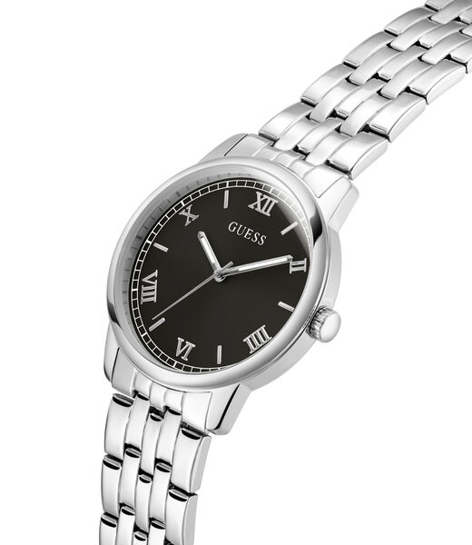 Mens Silver Tone Round Analog Watch