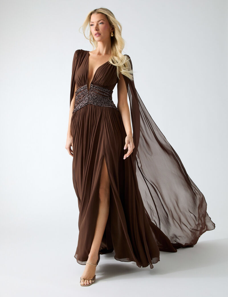 guess marciano pleated maxi dress