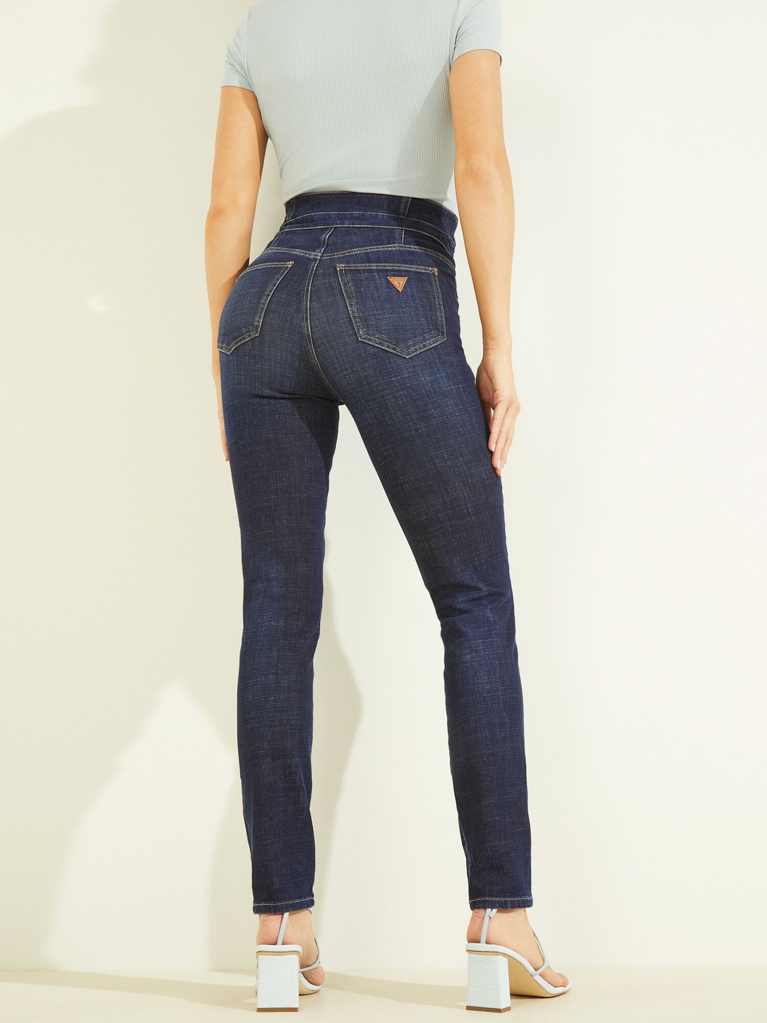 Shop GUESS Online Exposed Buttons Denim Pant