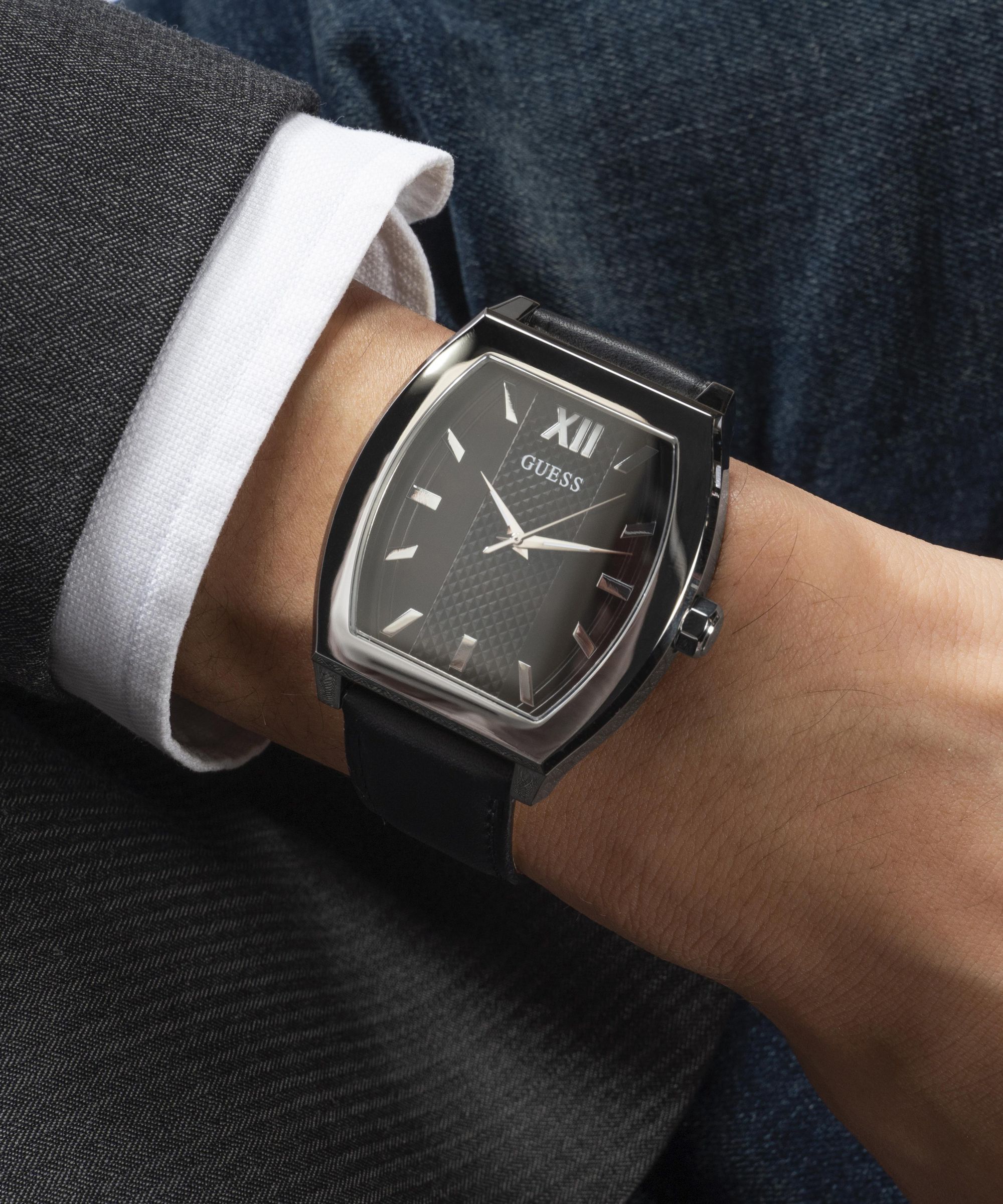 Guess genuine leather watch outlet
