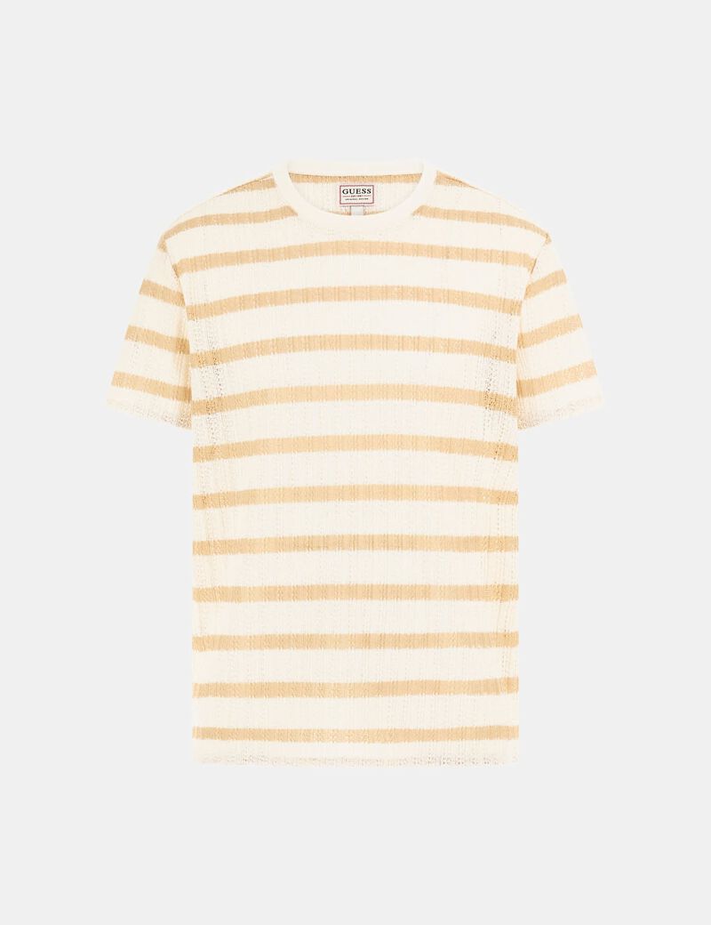 Striped textured knit top